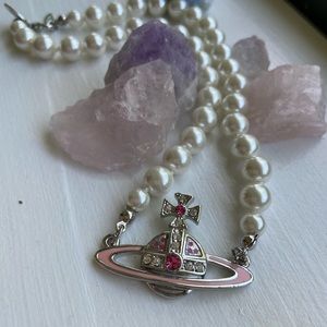 Pink Vivienne Westwood pearl necklace